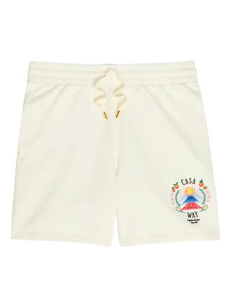 Casablanca embroidered drawstring shorts - Neutrals