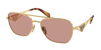 Prada PR A50S 5AK08M Womens Sunglasses Gold Size 59