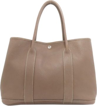 Herm&egrave;s Garden Etoupe Gray Negonda Leather Tote Bag (Pre-Owned)