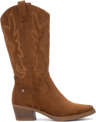 Xti Womens Italian Western Suede Booties Refresh Collection By XTI