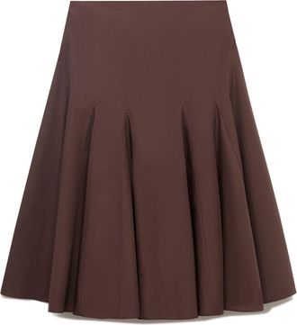 Mango Pleat Midi Skirt in Brown at Nordstrom, Size X-Small