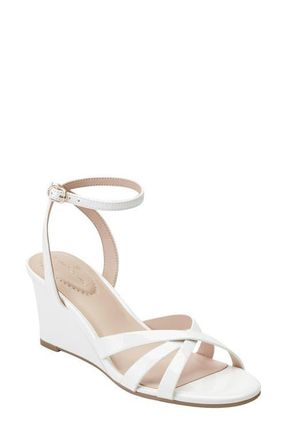 Bandolino Adler Ankle Strap Wedge Sandal in White at Nordstrom, Size 5.5