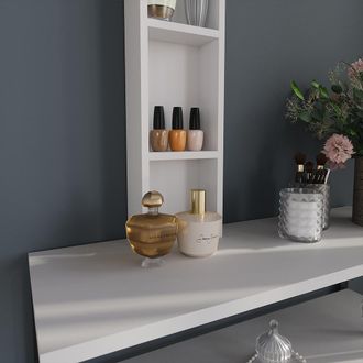 Vicco Armario Auxiliar Sherry, Blanco, 20 X 65 Cm Con 3 Compartimentos De Almacenamiento, Vicco