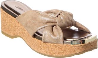 Jimmy Choo London Avenue 50 Leather Wedge Sandal