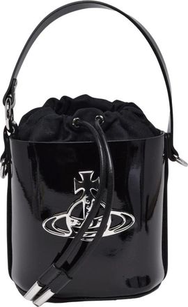 Vivienne Westwood Tassen, Dames, Zwart, ONE Size, Leer, Small Daisy Bucket Bag