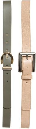 Steve Madden 2-for-1 Assorted Faux Leather Belts in Olive/Tan at Nordstrom Rack, Size X-Large