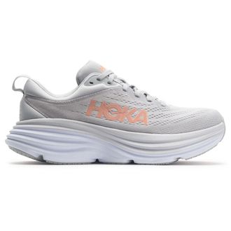 Hoka One One Hoka Bondi 8 Textile Womens Running Trainers - Harbor Mist Lunar Rock - Size:UK 4.5