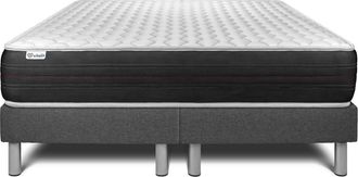 VITALIT Base Tapizada Gris + Colch&oacute;n Con Muelles Ensacados 2x100x200
