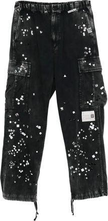 Miharayasuhiro Verfraaide cargo broek - Zwart