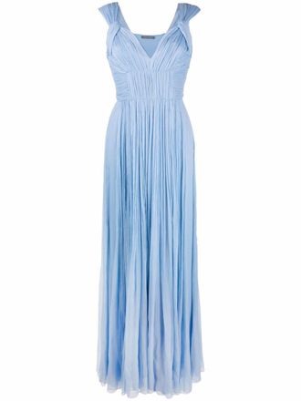 Alberta Ferretti ruched silk dress - women - Silk - 44 - Blue