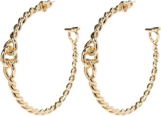Ferragamo Golden Twisted Hoop Earrings