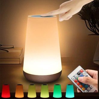 OEM Luz Nocturna Recargable Por Usb, Luz Nocturna, Luz Ambiental, Iluminaci&oacute;n Led, Luz Nocturna, Luz Despertador, 13 Colores, Control T&aacute;ctil, Blanca