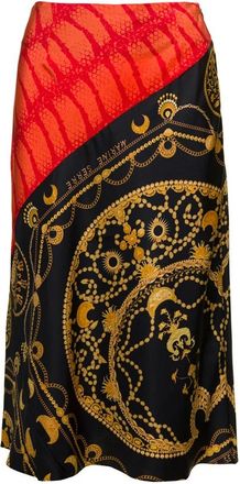 Marine Serre Midi Rok - Dames - Midirokken - Zwart - S - Rokken