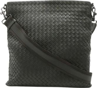 Bottega Veneta Pre-owned Cross Body Bags, female, Green, Size: ONE SIZE Pre-owned Intrecciato Leather Shoulder Bag