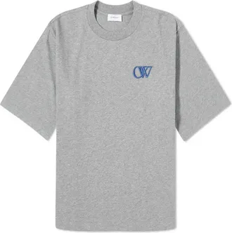 Off-white (WMNS) Off-White Flock Basic T-shirt Grey OWAA124S24JER0060846