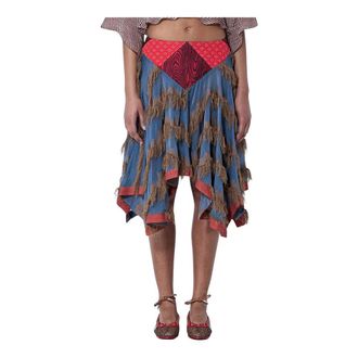 Kiko Kostadinov Midi Skirts, female, Blue, Size: S Klapheck Skirt