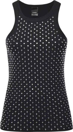 Pinko Tank Top With Rhinestones And Studs