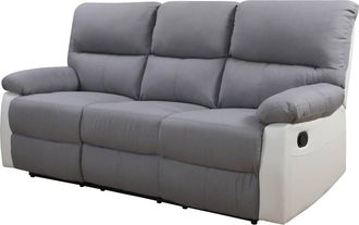 Habitat et Jardin Habitat Et Jardin - Sof&aacute; Reclinable 3 Plazas lincoln - Blanco/ Gris Claro