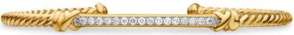 David Yurman Bracciale Petite Helena Cablespira Station in oro giallo 18kt con diamanti (3mm)