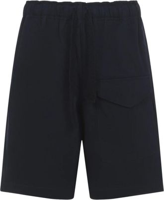 STUDIO NICHOLSON Ikaria Shorts - Heren - Korte Broeken - Blauw - M - Katoen - Korte Broeken
