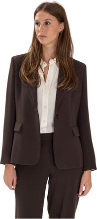 P.A.R.O.S.H. Blazer monopetto in cady - Dames - Blazers - Bruin - L - Jassen