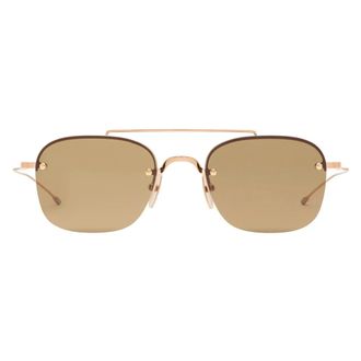 Thom Browne Titanium Semi Rimless Pilot Zonnebril - unisex - Accessoires - Bruin - Maat: 53 MM