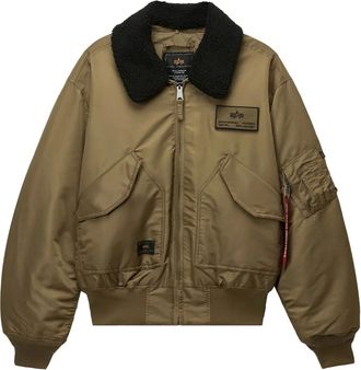 Alpha Industries Bomber con colletto in shearpa - Toni neutri