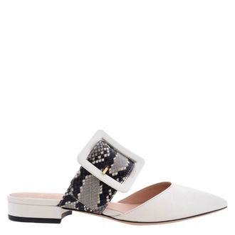 Bally Jemina Pointed-Toe Leather Mules, Brand Size 35 ( US Size 4.5 )