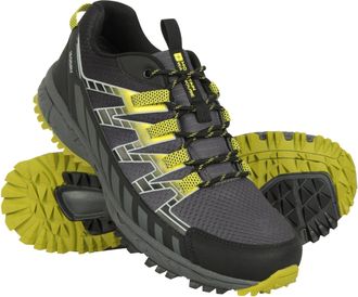 Mountain Warehouse Enhance Mens Waterproof Trail Running Shoes - Breathable, Soft, Comfortable & Durable Sneakers - for Spring Summer, Walking & Outdoors Grey Adult Shoe