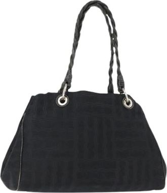 Ferragamo Pre-owned Handbags, female, Black, Size: ONE SIZE Pre-owned Canvas Shoulder-Bag