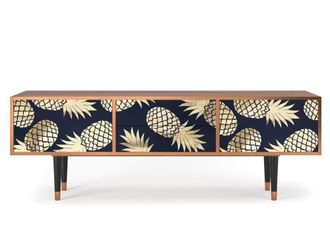 StoryZ Mueble de TV azul y amarillo 2 cajones y 2 puertas L 170 cm