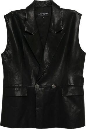 Cynthia Rowley Gilet in pelle - Nero