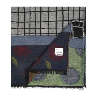 Alessia Santi Accessoires, Dames, Veelkleurig, ONE Size, Wol, Wollen sjaal met alpacagaren