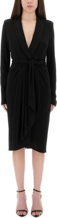 Tom Ford Jurk met lange mouwen en overslag - Dames - Casual kleedjes - Zwart - S - Kleedjes