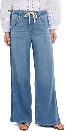 Liverpool L.A. Mid-Rise Tie Front Shadow Stripe Pull-on Wide Leg Jeans 30 Inseam Womens Jeans Lyndale : 14 30