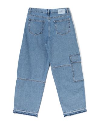 Ganni Broderie Anglaise Cargo Jeans - Blue