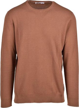 Masq Brown Textured Cotton Sweater