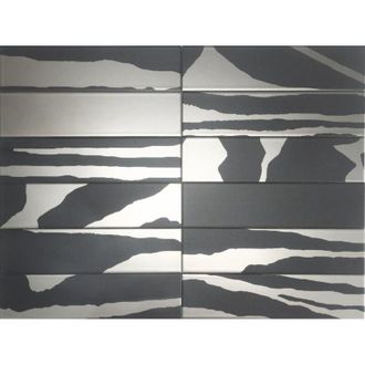 Dune London 188723 Flat Savannah Black & Silver 7.5x30 Revestimiento - Ref: 188723