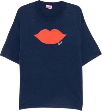 Kenzo Lips-intarsia Short-sleeve Sweater