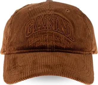 Ganni Cappellino in Corduroy - - Accessories - Donna - Marrone - ONE SIZE