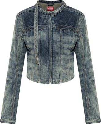 Diesel De-Saphix-S Jas - Dames - Spijkerjassen - Blauw - S - Katoen - Jassen