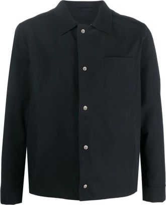 Herno Zwarte Kraagjas Drukknoopsluiting - Heren - Zomerjassen - Zwart - 2XL - Jassen
