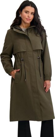 Elie Tahari Womens Softshell Trench Coat Lightweight Windproof Rain Jacket