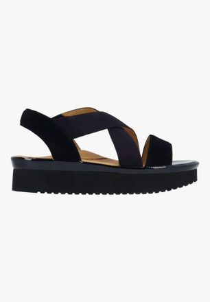 L'Amour Des Pieds Womens Aizling Sandal In Black Kid Suede