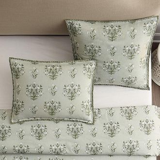 Ballard Designs Saige Block Print Floral Sham - Standard - Ballard Designs