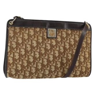 Dior Pre-owned Shoulder Bags, female, Beige, Size: ONE SIZE Pre-owned Trotter Canvas Shoulder Bag