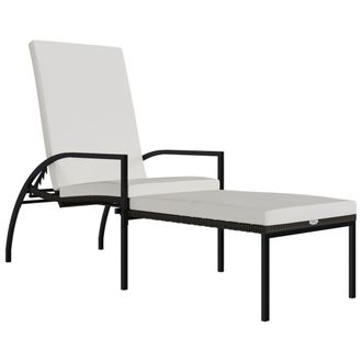 vidaXL Tumbona Con Reposapi&eacute;s Rat&aacute;n Sint&eacute;tico Marr&oacute;n Vidaxl