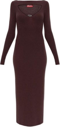 Diesel Wool Dress M-Oloni - Dames - Kleedjes - Bruin - M - Wol - Kleedjes