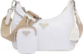 Prada Re-Edition 2005 shoulder bag - women - Calf Leather/Nylon/Recycled Nylon - OS - White