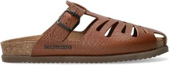 Mephisto Bruine herensandaal - Stijlvolle zomer schoenen - Heren - Slip ons - Bruin - 45 EU - Schoenen